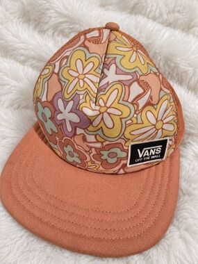 Vans Women's Floral Peach and Yellow‎ Snapback Hat